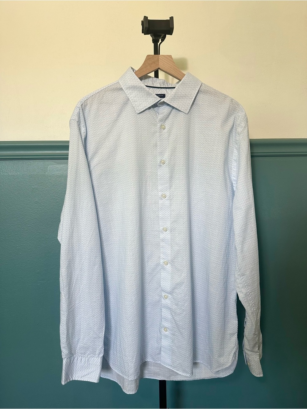 Joseph Abboud Light Blue Micro-Print Dress Shirt